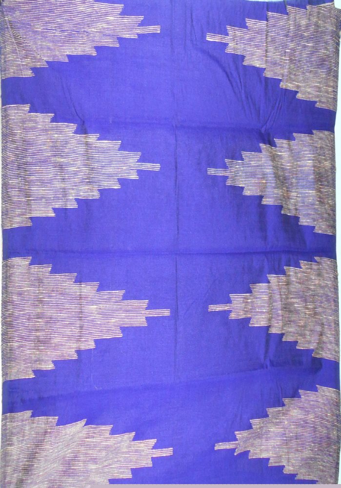 Natural tussar gicha saree with body print with blue in color