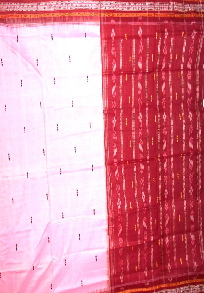 Cotton  saree and beutiful buti throught out  body light red in color