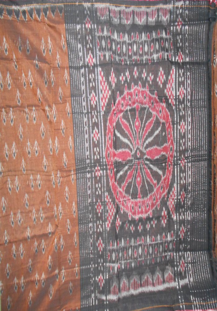 Cotton bandha saree brown in color