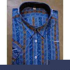Traditional cotton shirting  cloth blue in color