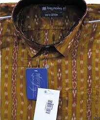 Traditional cotton shirting cloth with olive color