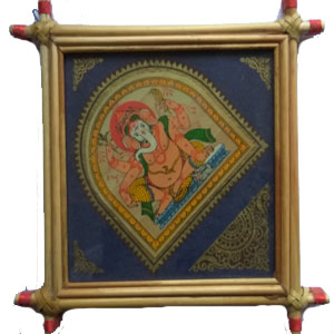 Straw frame art lord ganesh