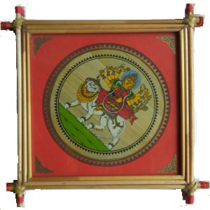 Straw frame art goddesh durga