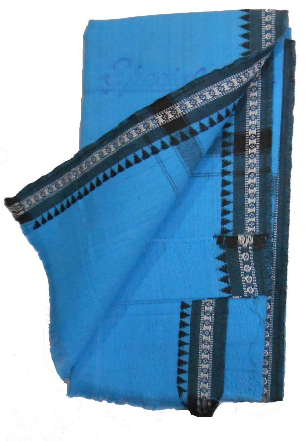 Cotton Blue Color Ikat Design Towel